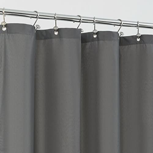 ALYVIA SPRING Rideau de douche extra long en tissu imperméable, doux et léger avec 3 aimants, lavable en machine, 183 x 213,4 cm, gris foncé