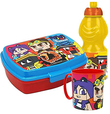 set merenda lyon porta merenda 08571 + tazza ST08572 + borraccia 400 ml 08568 colazione scuola casa tempo libero