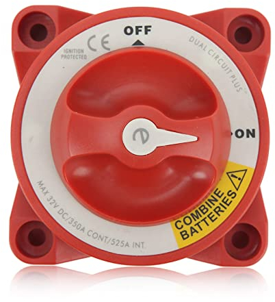 Pasamer Wasserdichter Batterie-Notschalter aus 4-poliger Batterie-Trennschalter Drehknopf RV für Marine