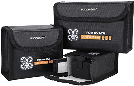 ZJRXM Avata FPV Drohne Akku Safe Tasche Feuerfest Sicherheit Aufladen Aufbewahrungstasche für DJI Avata Drohne Akku Zubehör (für 2 Akku)
