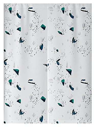 Surwin Rideau de Porte Japonais Long Tapisserie Noren en Lin Abstrait Fenêtre Rideaux Panneau Tenture Tapisserie Décoration pour Cuisine Chambre Décoration de Maison (90x180cm,Blanc)