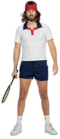 NEU Herren-Kostüm Retro Tennis-Spieler, inkl. Hose und Oberteil, Größe: 52