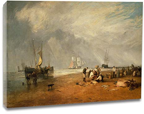 Ltt-Ydd-Ccl Joseph Mallord William Turner-Hafen-Kunstdruck Poster Kunstdruck auf Leinwand für Wohnzimmer, Büro Dekoration Bereit Zum Aufhängen(Gerahmt,70x90cm 28x35inch)