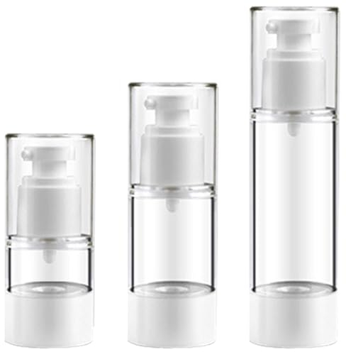 YOUTHWIE 3 Pcs Airless Pump Bottle Refillable Empty Clear Travel Lotion Pump Containers/Vacuum Press Pump Bottles for Traveling Cosmetic Perfume Foundation, Essence, Lotion