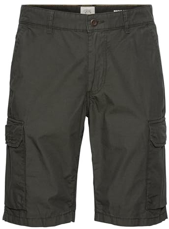 camel active Herren Regular Fit Cargo Shorts mit Minimal Print Dunkelgrün, menswear-32IN