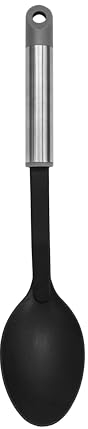 Fackelmann MODE Solid Spoon, Non-Stick Plastic Cooking Spatula, Heat-Resistant Up To 200 Degrees, Utensil for Serving Mixing, Stirring & Serving, Home & Professional, Large Scooping Spoon, 32.5cm