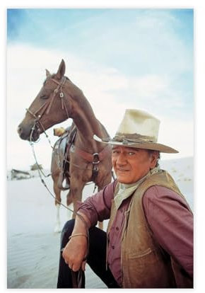 ALNILA John Wayne 7 Leinwand-Poster, Schlafzimmer-Dekor, Sportlandschaft, Büro, Raumdekoration, Geschenk, ungerahmt, 30 x 45 cm