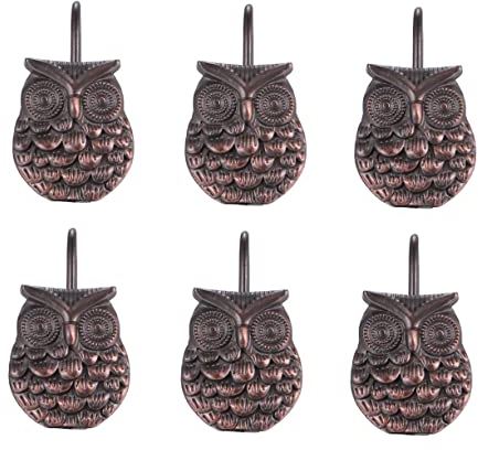 PRETYZOOM 12stücke Zinklegierung Bad Vorhang Haken Eulenformte Kleiderbügel Kreative Haken Hängend Tragbar Für Duschvorhang Und Zuhause