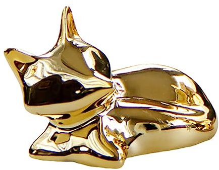 Amosfun Ornament 1stk Fuchs Dekorative Ornamente Figuren Wohnkultur Minifuchs Bastelt Golden Fuchs Ornamente Heimische Küche Büro Weißes Porzellan Weihnachtsutensilien Niedlich