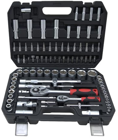 Hantinstom Ultimate Sockets Set Comprehensive Hand Tool Set Perfect for Home Essentials College Dorm Car Emergency Kit Ideal Apartment Essentials & Men’s Tools Gift (94pcs)