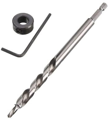 Punta da trapano da 9 mm Codolo esagonale Localizzatore di anello di limite Foro tascabile pilota Utensili elettrici Passo Chiave for la lavorazione del legno 3 pezzi Accessori ( Color : Hex Shank )