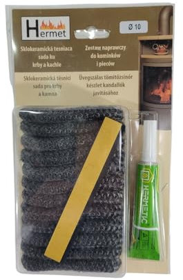 WAMSLER - Ricambio per caminetto KF-188 Romantik (cavo di tenuta D10 2,5 m + colla (vetro di vista)