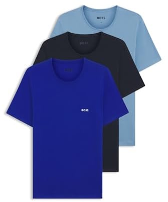 BOSS Mens TShirtRN 3P Classic Three-Pack of Underwear T-Shirts in Cotton Jersey