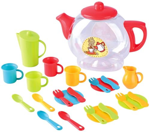 Kinder Teeservice de Luxe 25-TLG. von PLAY Kunststoff Spielgeschirr Geschirr +2J