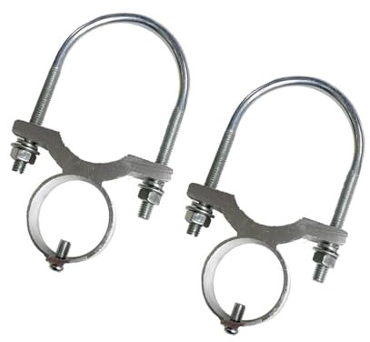 Ronyme 2 Antenna Pole Mount Clamp,Mast Mount Bracket,Pole to Pole Clamp,Heavy Duty Mast Mount Clamp,U Bolt Antenna Mount