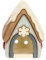 THUN, Porta Tea-Light, Casetta con Vischio in Ceramica, Linea Inverno Incantato, Accessorio tè da Collezione per Cucina, Idea Regalo per Natale, 9.4 x 9.6 x 12 cm