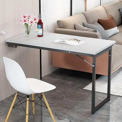 Dtyubfg Mesa de Comedor - Mesa Plegable de Pared con encimera Grande - Tubo de Acero Engrosado con Alta Capacidad de Carga, Adecuada para Sala de Estar, Comedor