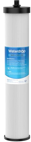 Waterdrop CFF-05 Replacement Filters for CTF-09, 5000 Gallons Filter Life | Add Silver Ions, Reduces PFAS, PFOA/PFOS, Chlorine, Sediment, 20X Dirt Adsorption