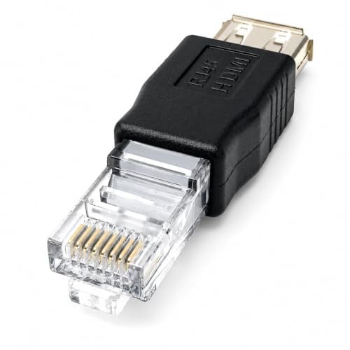 DRUT 1pcs RJ45 to USB 2.0 Female Adapter | USB Female to LAN RJ45 Male Ethernet Network Adapter, 10/100Mbps