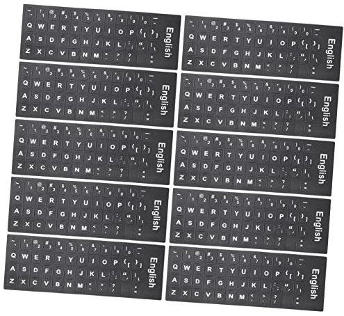 CONGARTENO 10sheets English Keyboard Stickers Self-adhesive Replacement Labels for Computer Matte Letters Easy to Apply and Remove for Learning Languages