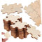 GLSTOY Unfinished Wooden Jigsaw Puzzle Pieces Natural Wood Freeform Blank Puzzle Plain Make Your Own Board for Painting and DIY Arts Crafts