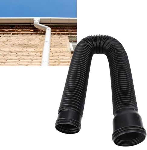Flexible Downspout Extension, Extendable Rain Gutter Downspout Extender, with Drain Pipe for Rainwater Drainage Black