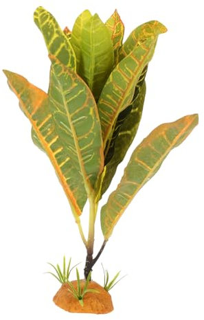 VILLFUL Kunstpflanzen Für Reptilien Terrarium Dekor Natürlich Wirkende Reptilienpflanzen-Ornament Geeignet Für Reptilienbecken Und Aquarium-Landschaft