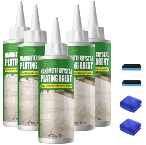 Nano Crystal Coating Agent for Tile & Furniture, NanometerCrystal Plating Agent, Stone Crystal PlatingAgent, Strong Protective & Long-Lasting Polishing, Scratch Repair Marble Stain Remover (5pcs)