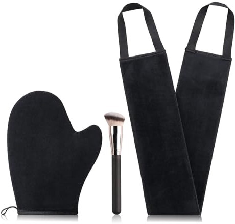 Guante Aplicador Autobronceador 3pcs Manopla Autobronceador y Aplicador Crema Espalda - Juego de Guantes Bronceado