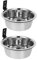COLLBATH 2 Ensembles gamelle Murale pour Chien Bol d'eau Mural Bols Suspendus pour Animaux de Compagnie Support de gamelle surélevé pour Chien gamelle pour Chiot Acier Inoxydable Silver