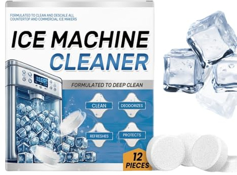 Ice Machine Cleaner,Ice Machine Cleaner Maker Descaler,Mach-ine Clea-ner Deep Clean,Remove Odor,Washing Tablets,Clean Tablets for I-ce Makers,Limescale Remover,Fridge Clea-ner,Mach-ine Deep Clean