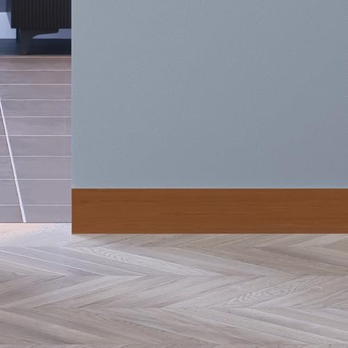 Porte Italiane, Plinthe en bois de 7 cm pour profil en aluminium, HDF résistant à l'eau, cerise