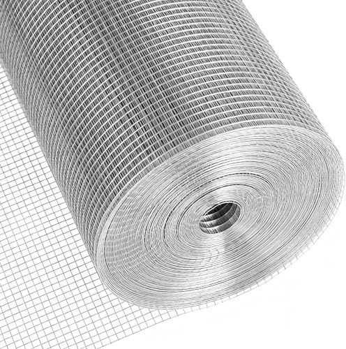Hardware Cloth 1/4 inch 48Inx100Ft Galvanized After Welding 23 Gauge,Wire Cloth Mesh Roll Chicken Wire Fence Roll for Chicken Pen/Coop Fences, Garden Fences/Fencing,Screen Mesh,Poultry Netting Cage