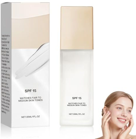 1 Stück Farbwechselnde Foundation SPF15, Color Changing Foundation mit Glycerin für Einen Ebenmäßigeren Teint & Deckt Unreinheiten ab, Feuchtigkeitspflege Grundierung - Langanhaltend, Mattierend,Vegan