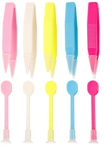 Holibanna 10 Pezzi Pinzette Colorate e Ventosa per Lenti Contatto Rimuovi e Inserisci Lenti Morbide Accessori Viaggio Compatti ed Ecologici per Attività Esterne