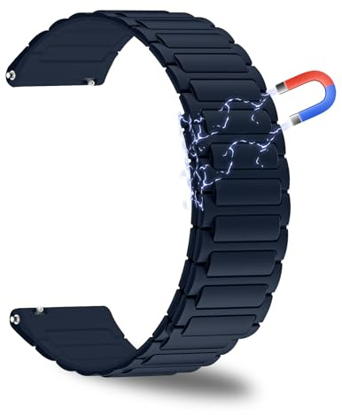 CeiBand 18mm 20mm 22mm Magnética Correas de Silicona, 18mm 20mm 22mm Pulsera de Reloj de Repuesto, [Uso en ambos lados] Ajustable Banda Hombre Mujer Correa para Relojes Tradicionales y Smartwatches