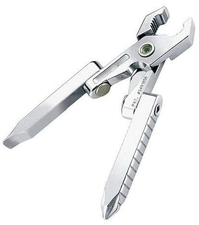 Risegun Multitool Werkzeug, 6 in 1 Faltbares Edelstahl Multifunktionale Tools, Multitools Outdoor Schraubendreher Bit mit Zange, Flachschraubendreher und Kreuzschlitzschraubendreher