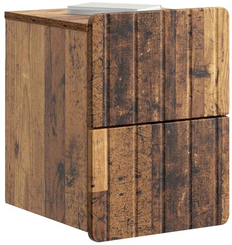 vidaXL Wandmontierter Nachttisch Altholz 33 x 34,5 x 43 cm, Großer Wandschrank, Vintage Stil, platzsparend, schwebender Schreibtisch Nachttisch-Organizer