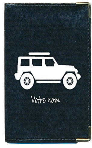 Syl'la Porte Carte Grise et Papier Voiture en Simili pour Femme ou Homme Noir (4 4 personnalisé avec prenom)