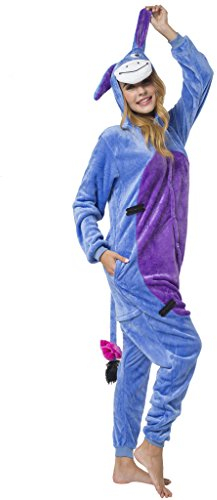 Katara 1744 -Esel I-A Kostüm-Anzug Onesie/Jumpsuit Einteiler Body für Erwachsene Damen Herren als Pyjama oder Schlafanzug Unisex - viele Verschiedene Tiere