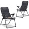 Relaxdays 2X Campingstuhl gepolstert, Klappstuhl, Picknickstuhl, Faltstuhl, Angelstuhl, Gartenstuhl, HxBxT: 107 x 60 x 68 cm, grau