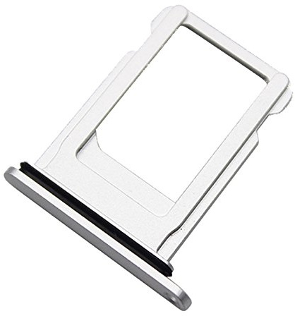 Nano SIM Kartenhalter kompatibel für iPhone 8, Farbe:Weiß (Silber)