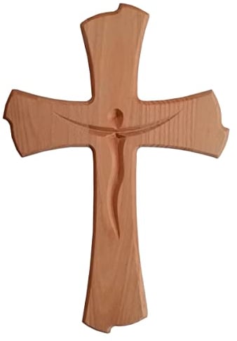 Idea de regalo Kaltner Präsente, haya auténtica, crucifijo para la pared de 35 cm moderno