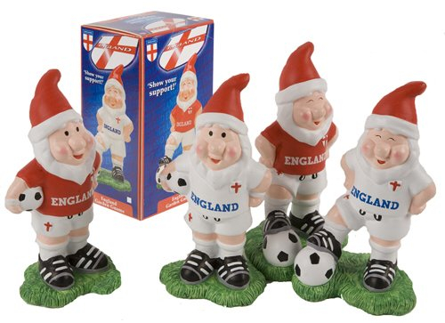 Toyland® Pack Of 4-6 England Garden Gnomes - Euros & World Cup - Garden Accessories - Novelty Garden Gnomes.