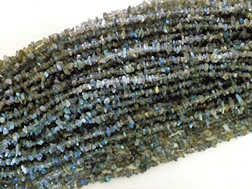 Natürlicher Labradorit Uneven Plain Cabochon Chips 83,8 cm Strang Schmuck