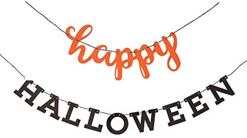 Unique Party 63493 - Orange and Black Happy Halloween Banner, Set of 2