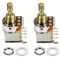 FLEOR 2PCS B250K Push Push Bounce Switch Potentiometer Linear Taper Pot Short Split Copper Shaft for Electric Guitar Bass Volume/Tone Controls