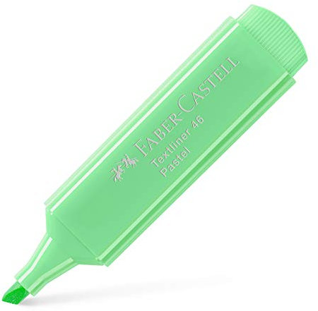 Faber-Castell 154666-10 Marcatori Fluorescenti Textliner 46 - Tono Pastello - Verde Chiaro