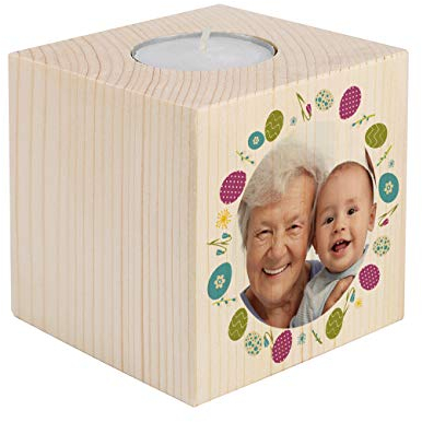Herz & Heim® Kerzenhalter mit Foto - tolles Geschenk für Oma und Opa Ostern