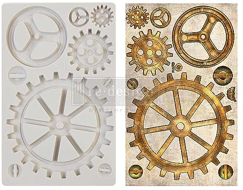 Redesign With Prima 655350968939 Large Gears Clay, Soap Making Molds,Pottery & Modeling Clays, Silikon, 5x8x8mm